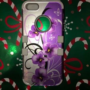 iPhone 5/5s/SE purple floral case